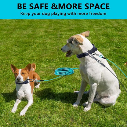 Dog Tie Out Cable 50FT-500Lbs,Heavy Duty Dog Leads Line for Yard with Swivel Hook,Medium Large Dogs Leash&Chains for Outside,Rust Chew Proof Dogs Run Cable for Outdoor Camping(Teal, 50FT)