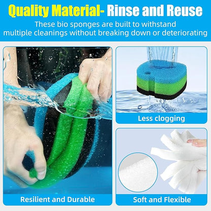 AQUANEAT Replacement Canister Filter Pads Compatible with SUNSUN HW-302 Aquarium Filter Media Sponge Floss