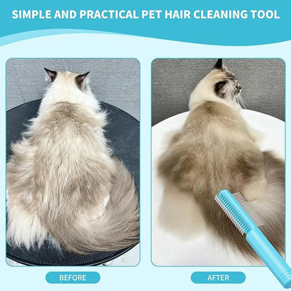 4 in-1 Pet Grooming Combo and Pet Hair Removal Soft Brush - Deshedding Dog Brush,Metal Comb for Cat and Dog,Dematting Comb,Matted Fur on Cats and Dogs