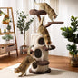 54.7'' Tall Modern Wood Cat Tree with 3 Level House, Luxury Cat Tower for Home Decoration, Large Cat Condo for Multi-Cat Families