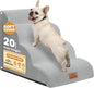 Dog Ramp and Stair for Bed 16" H-20 H,3-Step Cat Stair for Sofa and Chair,4-Step Dog Ramp for High Bed and Window,Durable Nonslip Fabric Cover for Indoor (Light Grey-20 H, Pet Friendly, 4)
