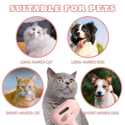 3-in-1 Steam Brush for Cats & Dogs – Hair Removal Comb with One-Click Release & Water Spray – Grooming Brush for Shedding, Long/Short Hair