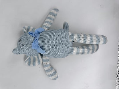 100% Organic Cotton Baby Elephant Stuffed Animal 7.1" | Blue Soft Toy for Newborn