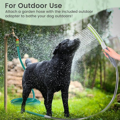 Dog Shower Attachment, Pet Shower Head for Fast and Easy Bathing and Cleaning, Dog Shower Wand With Metal T-Diverter, 8-Foot Hose T-Diverter Adapter For Indoor and Outdoor