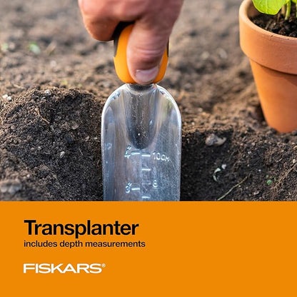 Fiskars 3-in-1 Garden Tool Set, Includes Trowel, Transplanter, and Cultivator for Outdoor Gardening, Ergonomic Yard Tool Kit