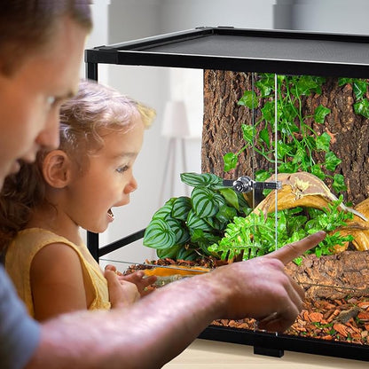 50 Gallon Reptile Tank, Glass Reptiles Terrarium 36" x 18" x 18", Sliding Door, Top Ventilation, Cable Pass, Humidify Hole, Glass Reptile Cage Habitat for Bearded Dragon, Lizard, Snake, Gecko