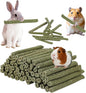 100PCS Timothy Hay Sticks for Rabbits Guinea Pigs Chinchillas Chew Treats, Natural Timothy Grass Molar Teeth Stick Bunny Chew Toys for Rabbits Chinchillas Guinea Pigs Hamsters Rodents