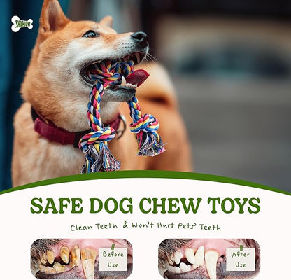 2 Pack Dog Rope Toy for Small Dogs, Puppy Teething Toys, Durable Cotton Puppy Chew Toys for Teething, Small Dog Toys for Aggressive Chewers, Interactive Tug of War Dog Toy for Puppies Boredom