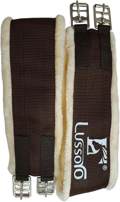 English Girth for Horse English Girth with Fleece Lightweight Horse Girth for English Saddle Size 42 (Brown)