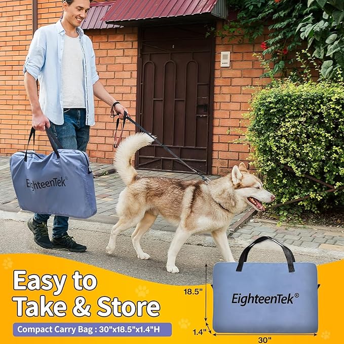 EighteenTek XLarge 2-in-1 Pop up Dog Playpen, Assembly-Free, with Leakproof Pet Pee Pads,Portable Foldable Cat Tent Enclosure Indoor Outdoors Puppy Kittens Small Animals Crates (M, 72" Lx36 Wx24 H)