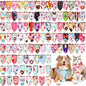 100 Pcs Dog Bandanas Bulk Pet Bibs Colorful Triangle Scarf Pet Bandanas for Medium Large Dogs Spring Summer Birthday Costume Decoration (Donut)