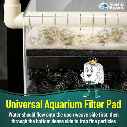 Aquatic Experts Aquarium Filter Floss for Fish Tank Filters - FilterFirst Aquarium Filter Pad - Media Roll for Crystal Clear Water, 3/4" - 1" Thick (18 Inch Wide, 24 Feet Long)