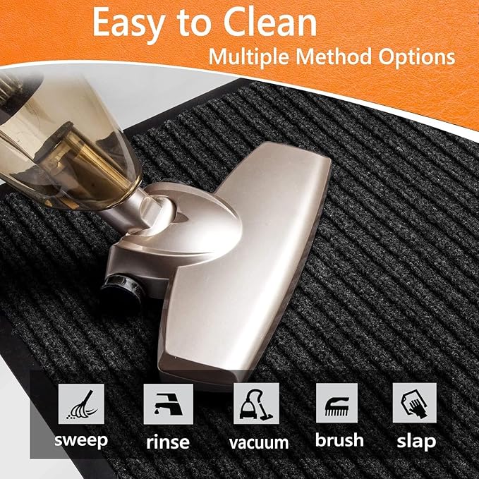 Door Floor Mat Commercial Grade Large Size 4' x 6'Heavy Duty Tough Entry Collection Slip Skid Entrance Mat with Rubber Backing Low Profile and Easy to Clean Indoor Outdoor Rug