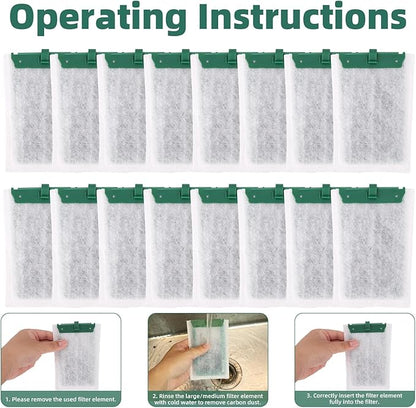 16pcs Medium Replacement Filter Cartridges Compatible with Tetra Whisper Bio-Bag, Fish Tank Parts Accessories for 10i IQ10 PF10 ReptoFilter, 5-10 Gallon Aquarium Filter Cartridges