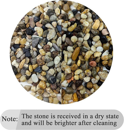5lbs Aquarium Gravel, Pea Gravel for Indoor Plants,1/4 Inch Decorative River Rocks for Aquarium Succulent Vase Fish Tank Gravel Plant Soil Cover and Outdoor Landscaping Rocks