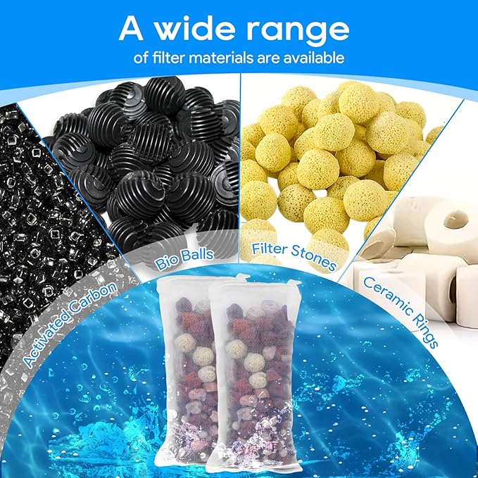 15PCS Media Bags for Aquarium, Extra Fine Mesh Bag Reusable Nylon Net Aquarium Filter Bags with Plastic Zipper for Extra Fine Resins Filter, 3.1 x 7.9 Inch