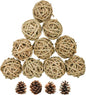 10 Pcs Small Animals Play Balls Rolling Activity Chew Toys Gnawing Treats for Rabbits Guinea Pigs Chinchilla Bunny Natural Balls, Pet Cage Entertainment Accessories(10Pcs)