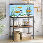 20 Gallon Fish Tank Stand, Aquarium Stand with 2-Tier Storage Shelves, Heavy Duty Breeder Turtle Terrarium Stand Rack for Home Office, 24.0" L x 11.8" W x 24.4" H, Rustic Brown FTHR2001