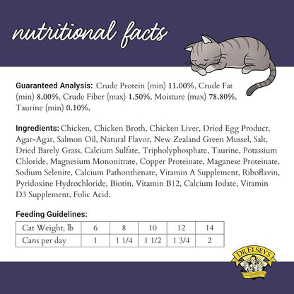 Dr. Elsey's cleanprotein Chicken Recipe Wet Cat Food, Pate 5.3 oz cans (Pack of 24)
