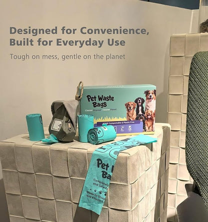 100% Compostable Dog Poop Bags, 270Count Value Pack, BPI Certified, Biodegradable Leakproof Thick Poop Bags for Dogs with Dispenser, Plant-Based, ASTM D6400 & EN 13432 Compliant Pet Waste Bag