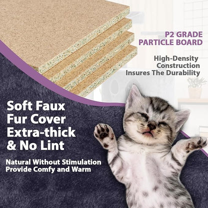 70 Inches Cat Tower for Indoor Cats, Multi-Level Cat Condos with Scratching Posts, Hanging Toys, Ashy