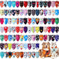 100 Pcs Paw Dog Bandanas Bulk Pet Bibs Colorful Triangle Scarf Paw Pattern Pet Bandanas for Medium Large Dogs Holiday Summer Birthday Costume Decor