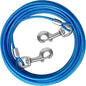 Dog Tie Out Cable - 10/15/20/25/30 FT Blue Steel Wire Cable with Durable Clips - Large Dog Lead for Outside Use - Up to 165 lbs