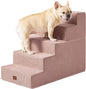 EHEYCIGA Dog Stairs for High Bed 22.5" H, 5-Step Dog Steps for Bed, Pet Steps for Small Dogs and Cats, Non-Slip Balanced Pet Ramp Indoor, Pink