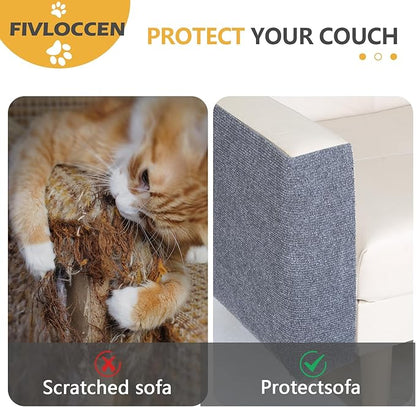 78.7"x15.8"Self-Adhesive Climbing Cat Scratch Protector Pads - Trimmable Furniture Guard for Sofa, Walls & Floors, DIY Cat Tree/Tower/Bed, Replaceable Scratch-Resistant Mats (Light Gray)