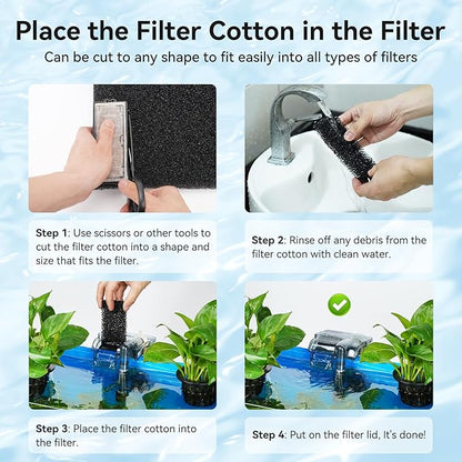 Aquarium Filter Sponge Pad, Filter Media Foam Sponges, Filter Accessories for Fish Tanks and Ponds (18.5"x18.5"x1.6", 35PPI, 2 Pack)