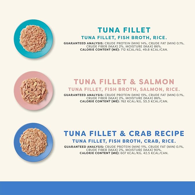 Applaws Natural Wet Canned Cat Food, Made with Limited and Natural Ingredients, Real Protein with No Artificial Additives, Fish Selection Variety Pack in Broth (12 x 2.47oz Cans)