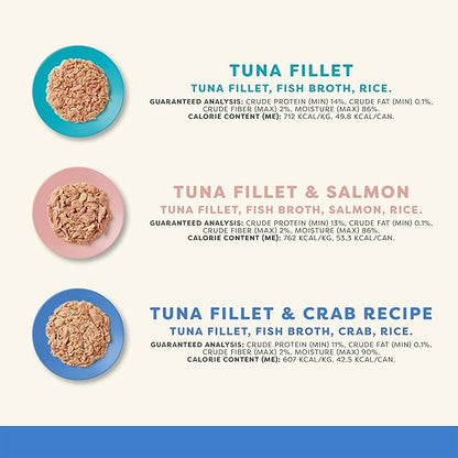 Applaws Natural Wet Canned Cat Food, Made with Limited and Natural Ingredients, Real Protein with No Artificial Additives, Fish Selection Variety Pack in Broth (12 x 2.47oz Cans)