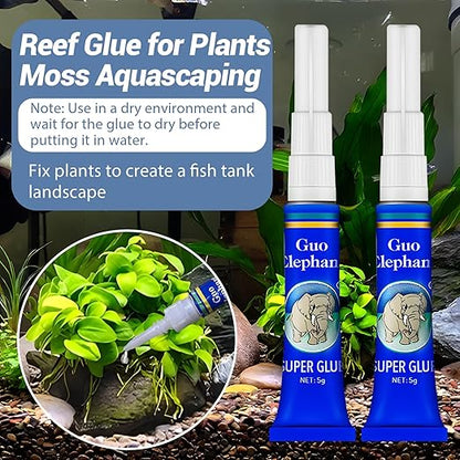 Aquarium Glue Fish Safety, 25Pcs Coral Reef Glue for Plants Moss, Coral, Stone, Wood Aquascaping, Quick Drying (25)