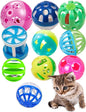 10-Pack Cat Toy Balls for Kittens and Adult Cats, Furry Fun (1.5'' - 2.1'', Cat Toys Value Pack)