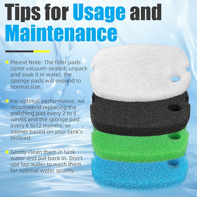 AQUANEAT Replacement Canister Filter Pads Compatible with SUNSUN HW-302 Aquarium Filter Media Sponge Floss