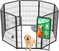 FXW Homeplus Unleashed Indoor Dog Playpen - Stress-Free and Safe Play, Heavy Duty 40 Inch 8 Wire Panels Dog Pen for Medium and Large Dogs, Black│Patented