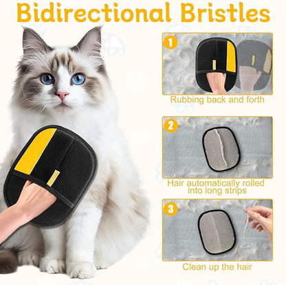 2025 Pet Hair Removal Glove for Cats & Dogs,3pcs Electrostatic Pet Hair Remover,Efficient Grooming Gloves for Pet Hair,Reusable Cat & Dog Hair Remover for Furniture,Couch,Curtain,Carpet