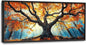Extra Large Tree of Life Framed Wall Art for Living Room,Fall Autumn Forest Sunrise Landscape Pictures Wall Decor,Nature Canvas Print Painting Modern Artwork Bedroom Office Bathroom 60L" x 30W"