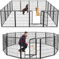 Dog Playpen 32 inch 12 Panels Indoor Dog Pen for Medium/Small Dogs Heavy Duty Metal Dog Fence Outdoor for Yard, Puppy Playpen with Door Portable Pet Fence for RV Camping Yard