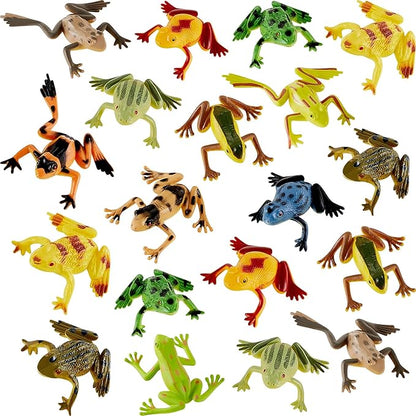 24 Pieces Plastic Frogs Toy Mini Vinyl Realistic Frog Decorations Fun Rain Forest Character Figures Lifelike Toy for Rana Crafting Party Supplies Home Decor Game