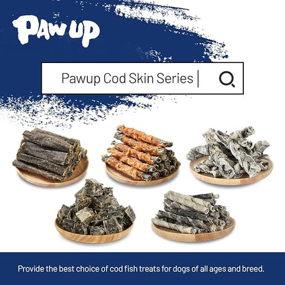 Dog Treats, Cod Skins Dog Treat with Taurine, One-Ingredient Grain-Free Chew Fish Skin Rolls Rich in Omega3, 8 oz