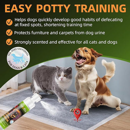 Dog Potty Training Spray for Dogs and Puppies - Go Here Attractant Spray to Pee and Poop in One Spot,Safe & Effective Puppy Pee Spray Indoor & Outdoor-Dog Training & Housebreaking Aid -100ml