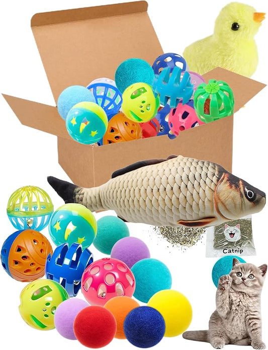 19-Piece Cat Toy Variety Pack for Kittens and Indoor Cats (1.5'' - 8.3'', Cat Toys Pro Collection)
