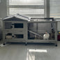 Aivituvin Rabbit Hutch Outdoor Rabbit Cage Indoor with Casters Bunny Cage Chikcen Coop for Small Animals with Pull-Out Tray(Grey)