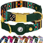 AirTag Dog Collar for Small Medium Large Breed - Adjustable Cute Pattern Dog Collar with Airtag Holder - Soft Leather Tracker GPS Apple Air Tag Pet Collars (Small, 12"-15" Neck Fit, Tribal)