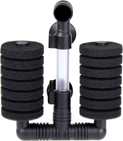 AQUANEAT 4 Pack Double Bio Sponge Filter, for Fry, Betta, Shrimp, Nano, Aquarium Fish Tank (Small up to 20 Gal)