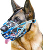 Dog Muzzle for Large Dogs, Medium and X-Large Aggressive Dog, Breathable Basket Muzzles, Suitable for Grooming Trimming Training, Allows Panting Drinking (Camouflage Blue, S)
