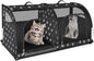 Double Cat Car Travel Carrier, Twin Compartment Show House Cat Cage/Condo，Portable Pet Crate for 2 Cats Travel Double Dog Crate Set for Long Distance Travel