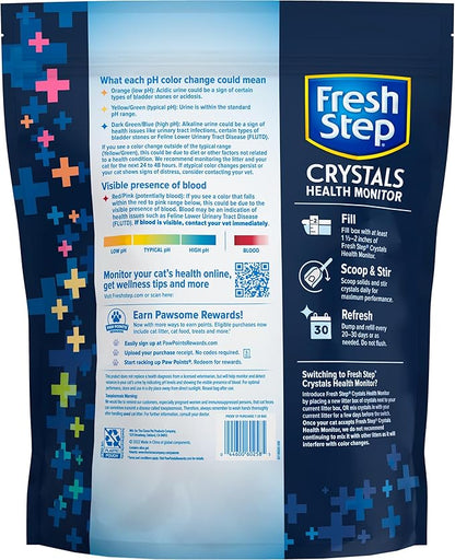 Fresh Step Crystals Health Monitoring Cat Litter, Color-Changing Litter Helps Detect Irregularities in Cat Urine, Controls Odor for 30 Days, 14 lbs. (2 x 7 lb. Bag)