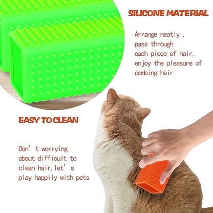 2pcs Pet Dog Cat Hair Remover, Pet Hair Removal Tool, Hollow Cleaner Brush for car，Interior, Furniture, Sofa (green and green)